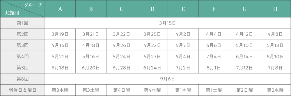 スケジュール日程表